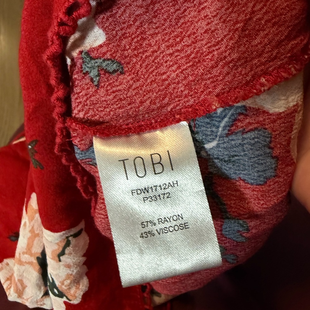 Floral Red Spaghetti Strap tunic/mini - Picture 4 of 6